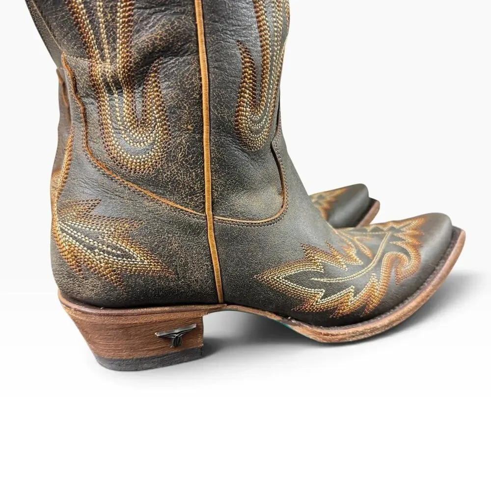 Lane Lexington OTK Womens 7.5 Over Knee Corset Western Cowboy Boots Leather